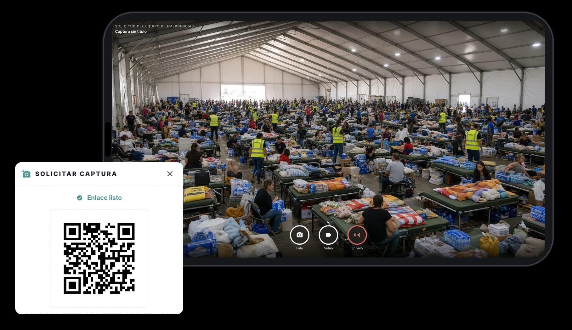 Screenshot · Capture request via QR and the volunteer's camera