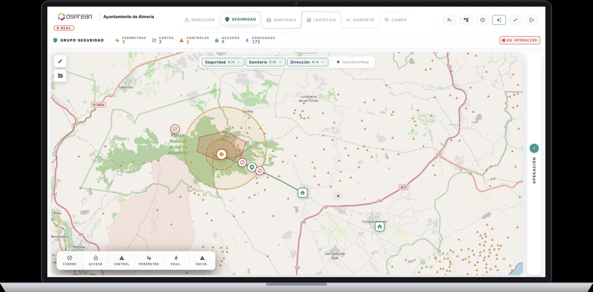 Screenshot · Virtual Emergency Centre in operation