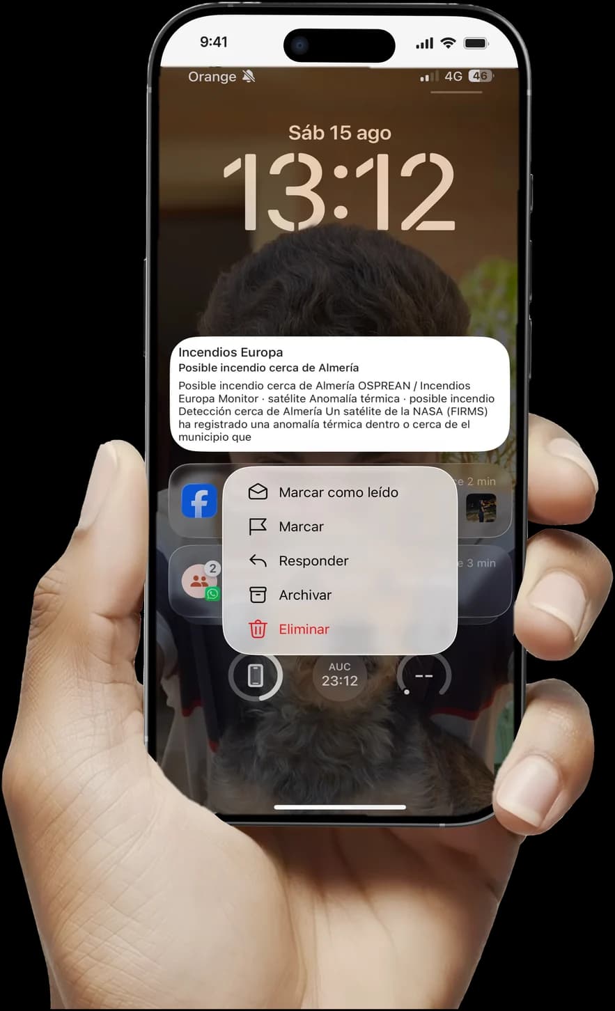 Screenshot · Anmeldung zu Warnungen
